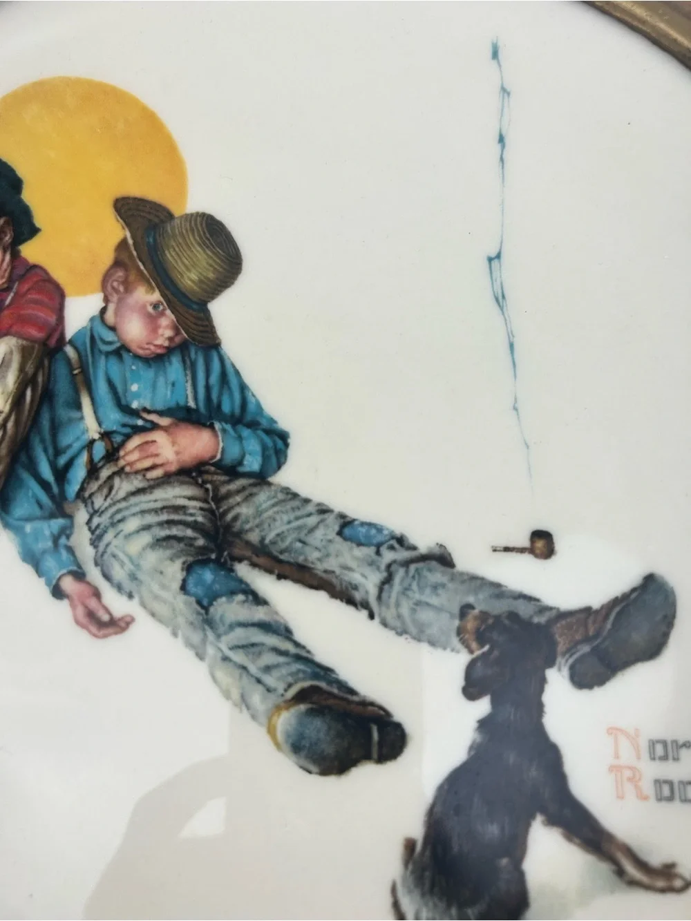 SALE! Gorham Norman Rockwell Fall Disastrous Daring Plate Framed Limited Edition